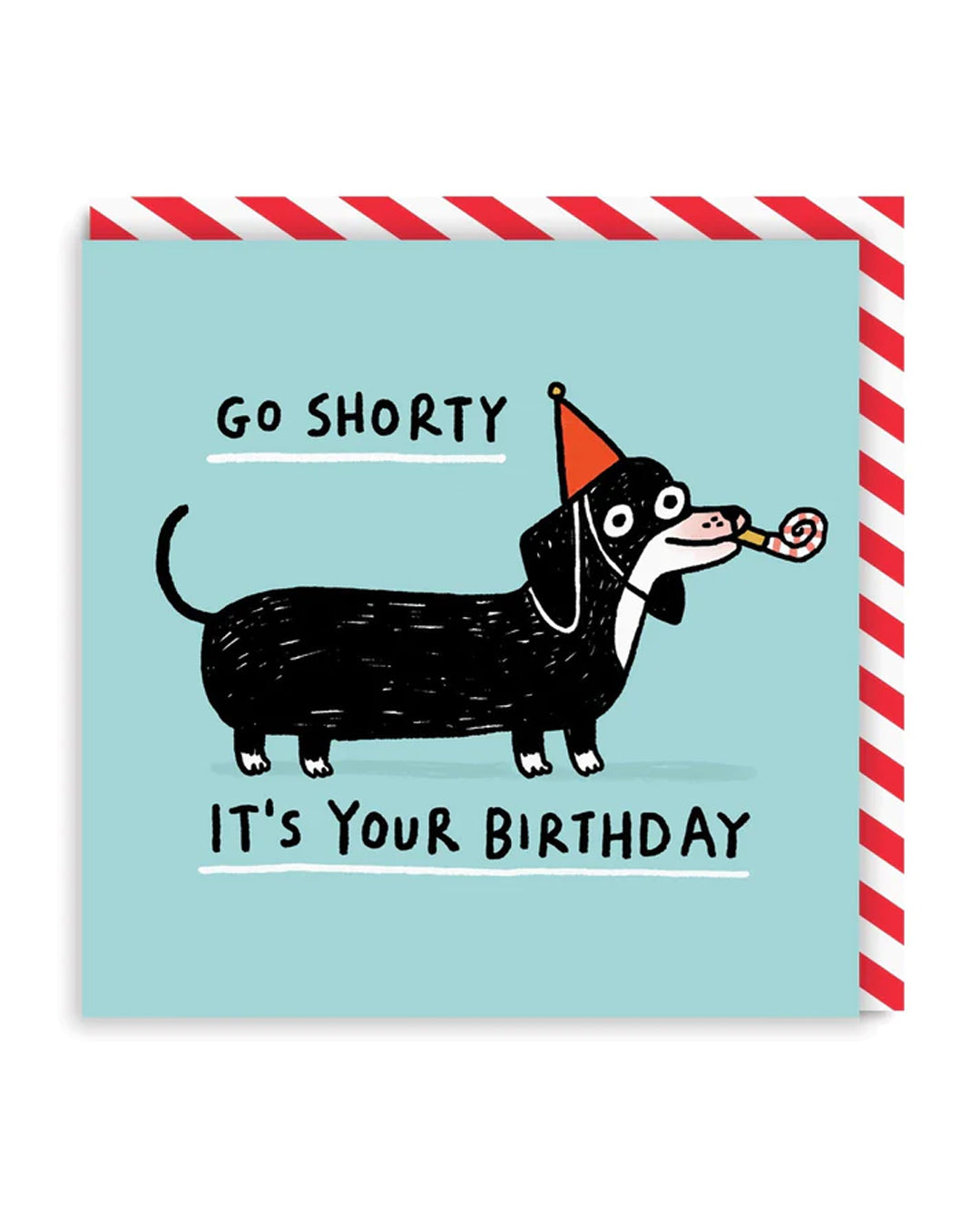 Funny Birthday Card Go Shorty Square Birthday Card