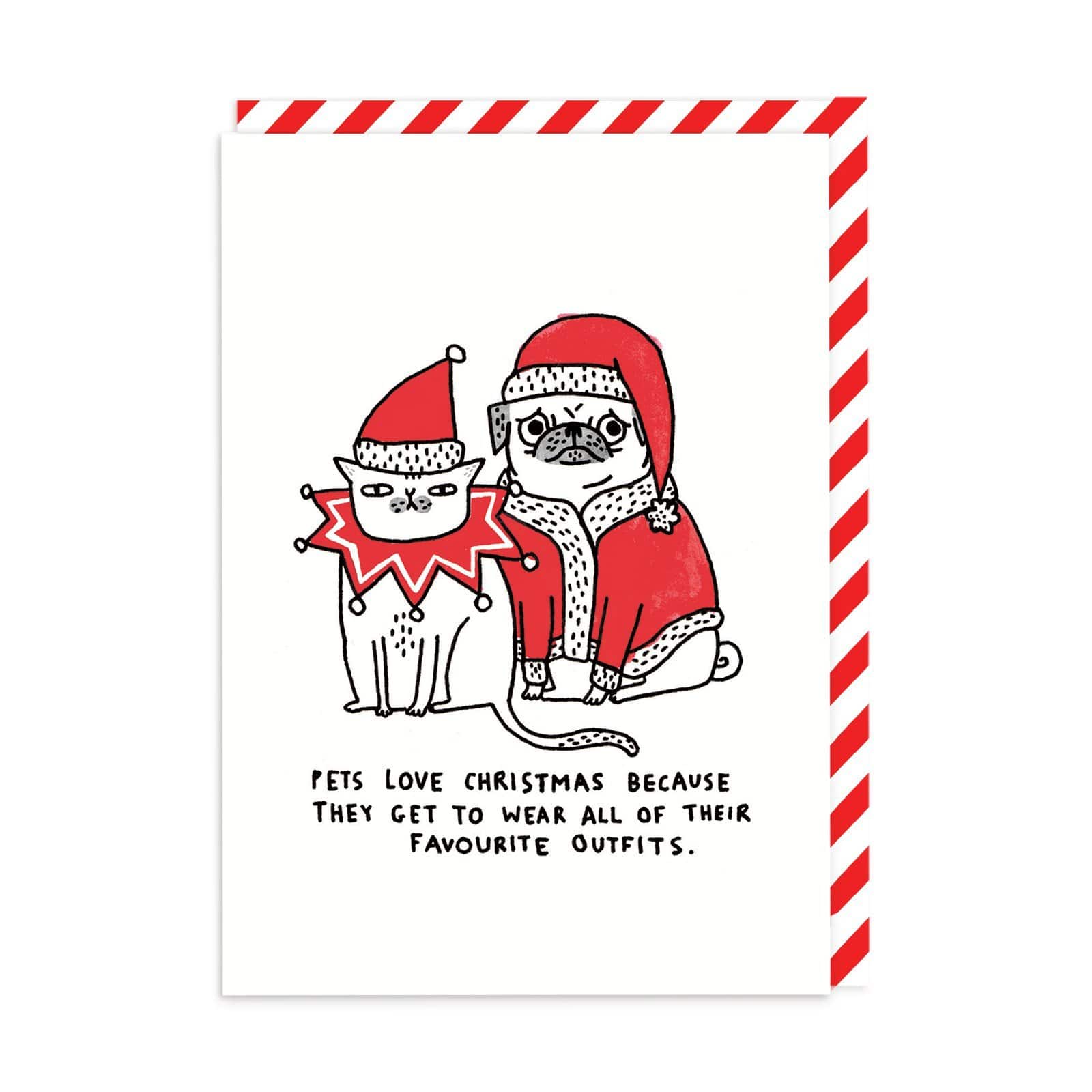 Pets Love Christmas Greeting Card, 7x5