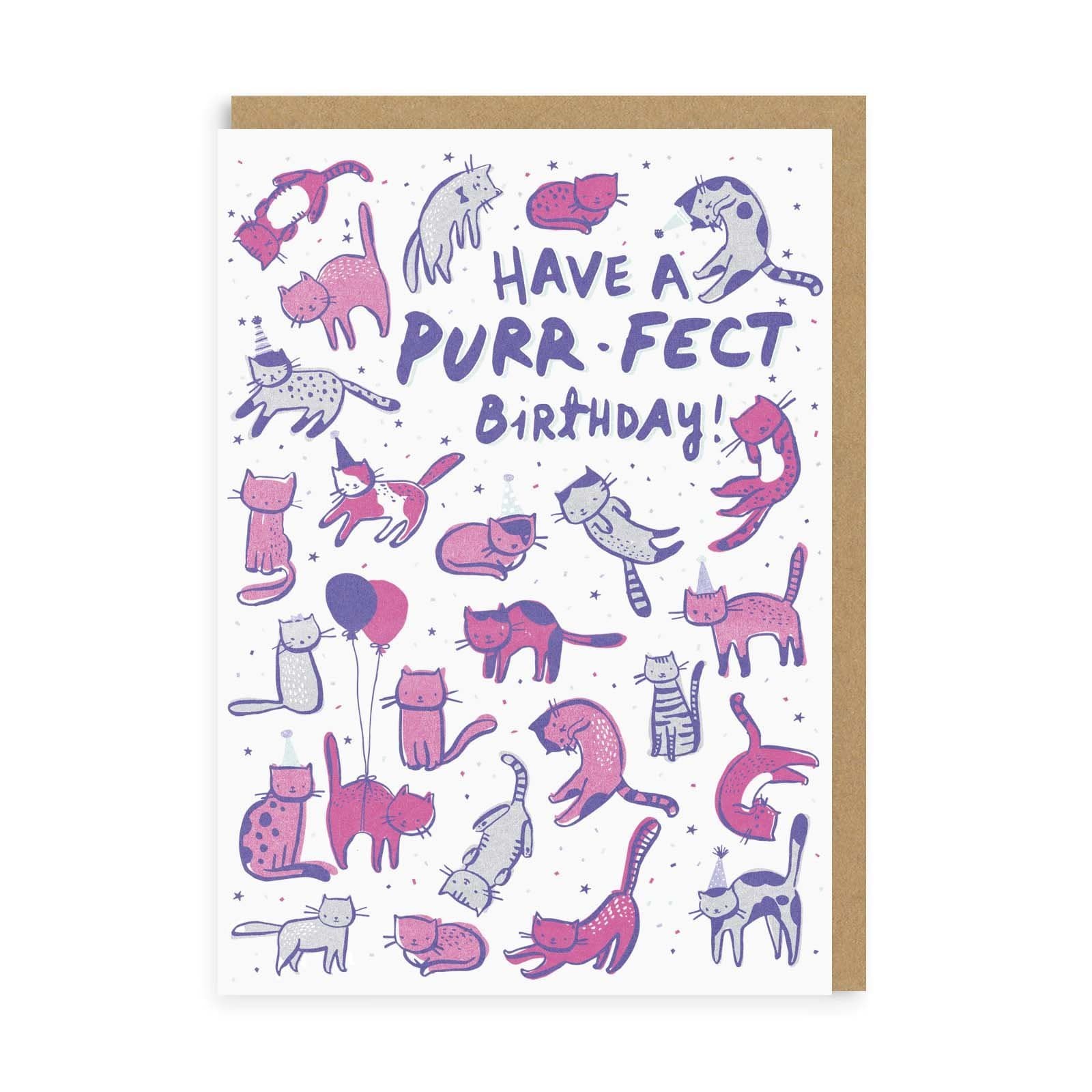 Funny Birthday Card Purrfect Birthday Greeting Card