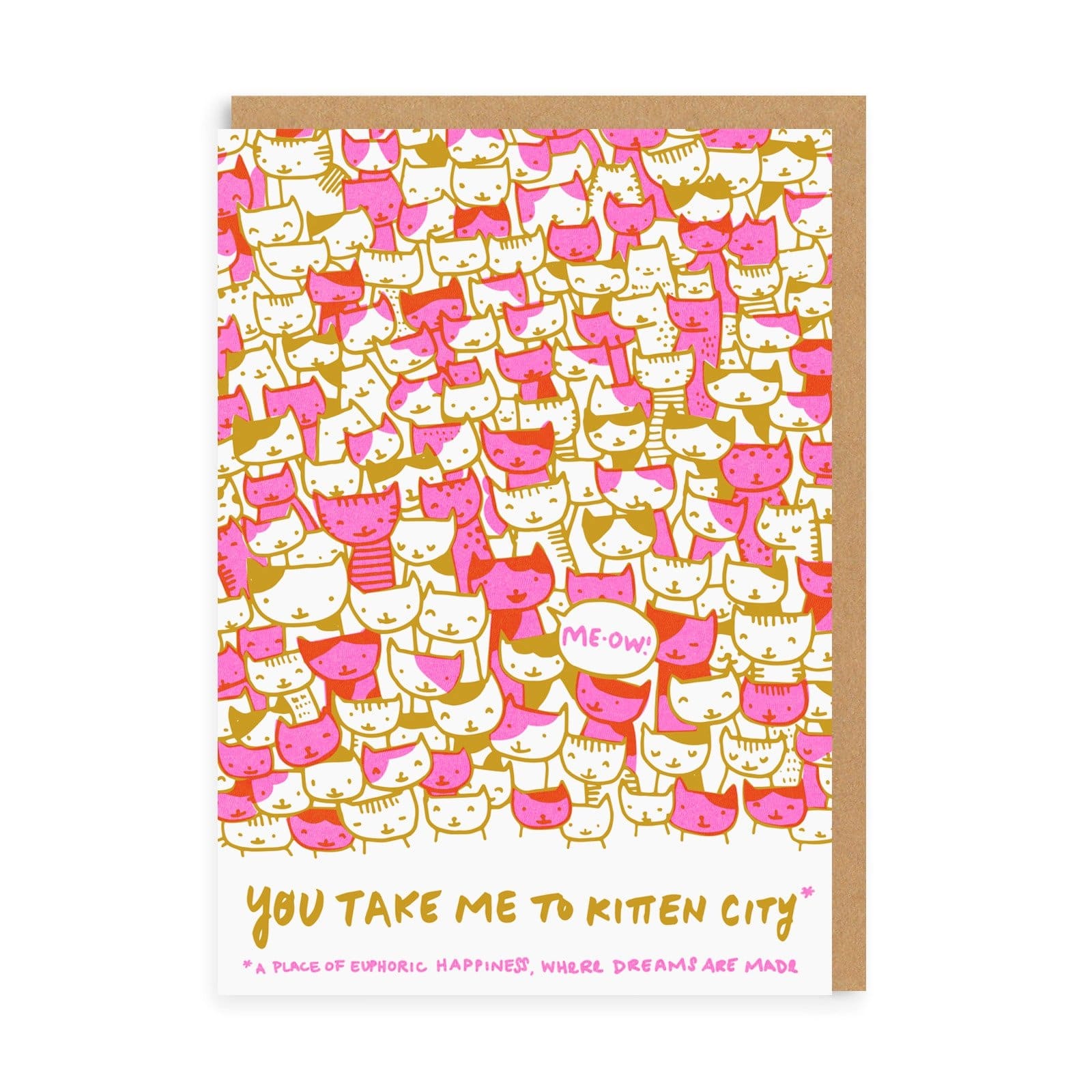 Valentine’s Day | Cute Valentines Card For Cat Lovers | Kitten City Greeting Card | Ohh Deer Unique Valentine’s Card for Him or Her | Artwork by Hello!Lucky | Made In The UK, Eco-Friendly Materials, Plastic Free Packaging