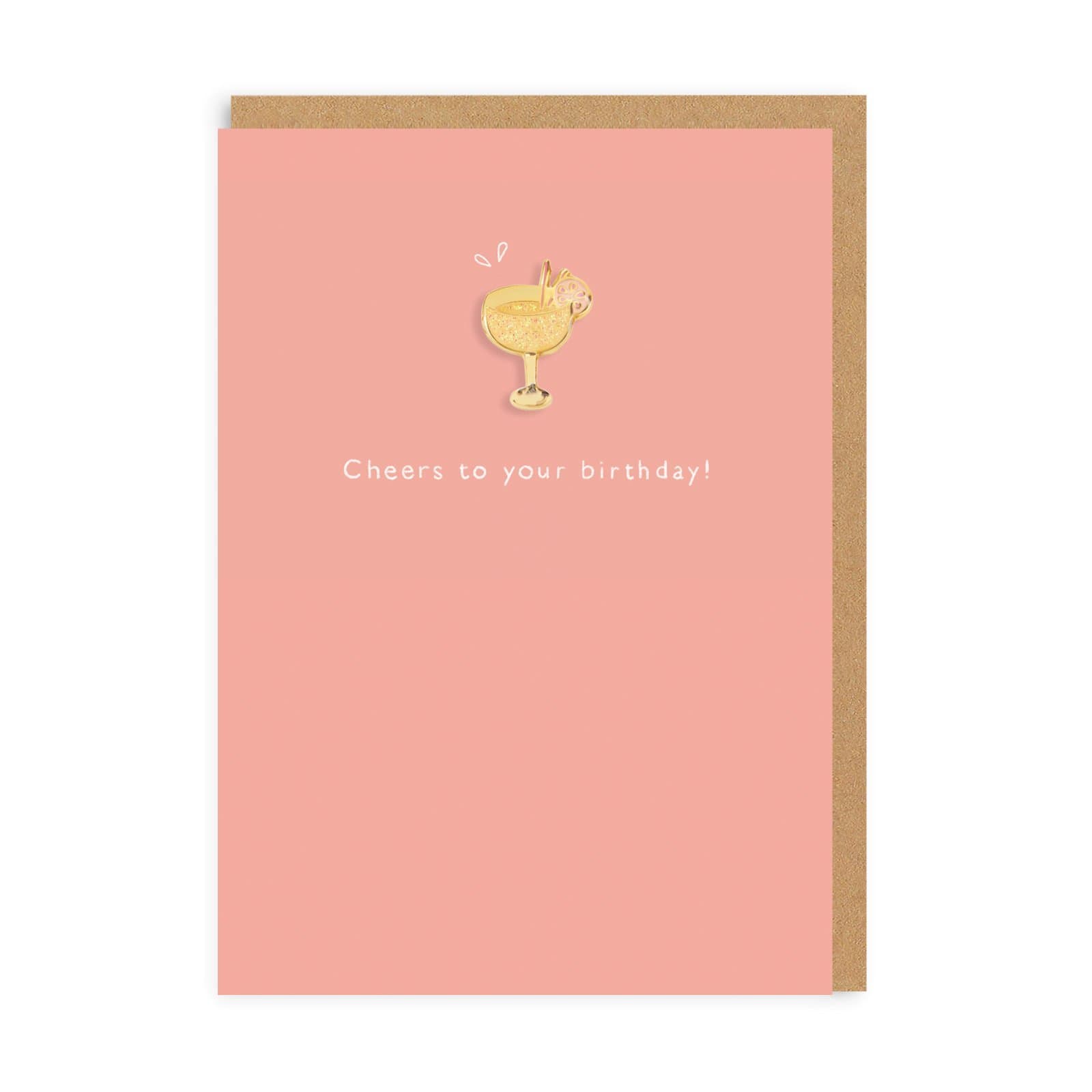 Cocktail Enamel Pin Birthday Card