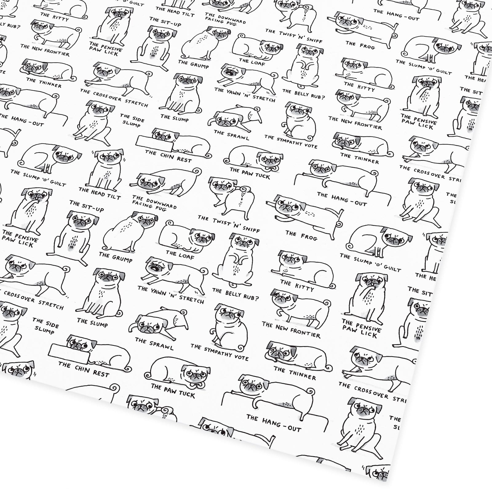 Pug Positions Gift Wrap