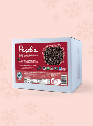 Bulk Keto Baking Chips (10 lbs) - 100% Cacao Organic Vegan Unsweetened Dark Chocolate Chips (1000 ct) - Sugar Free! - Pascha Chocolate Co