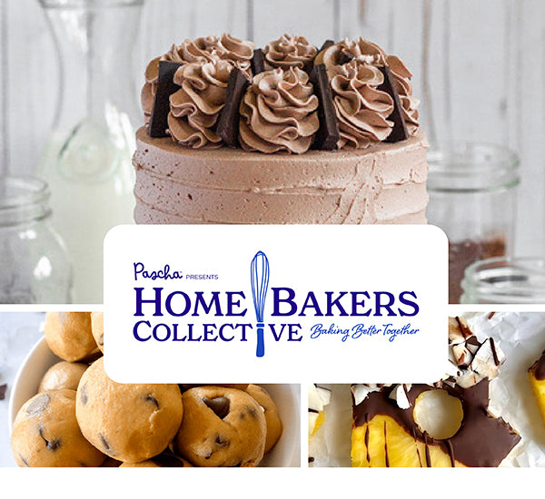 Pascha Presents Home Bakers Collective. Baking Better Together. (Photo collage of various baked goods)