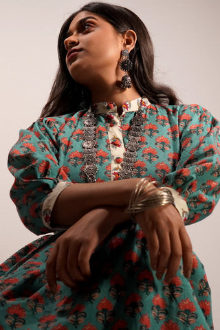 Baublebuy Ember Indigo Kaftan Dress
