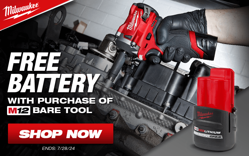 Free M12 Battery with M12 Bare Tools