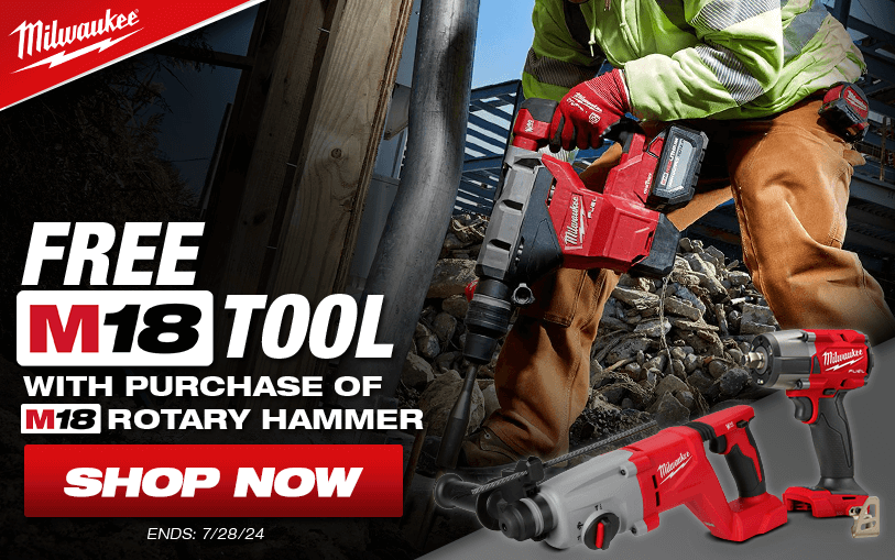 Free M18 Tool with M18 Rotary Hammers