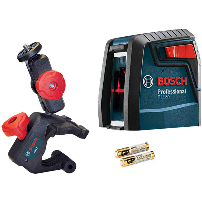 Bosch Gll30 30 Foot Self Leveling Red Beam Cross Line Laser W