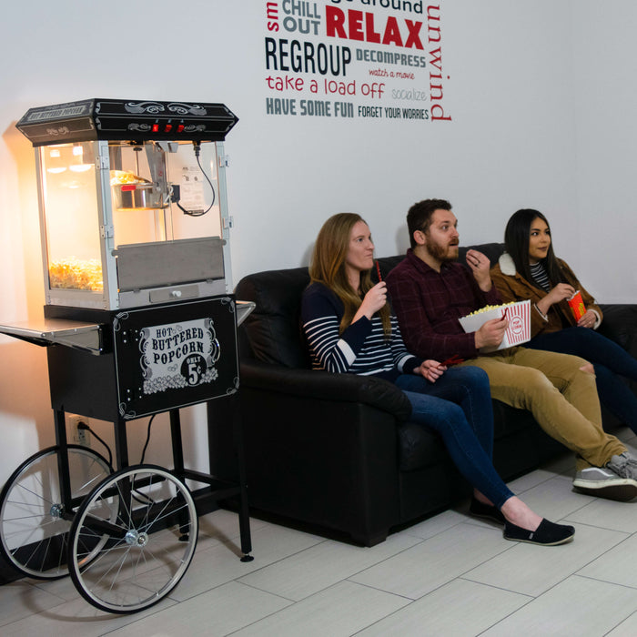 8 oz popcorn machine with cart