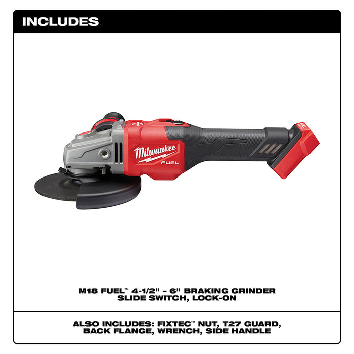 Milwaukee 2981 20 M18 Fuel 18v 4 1 2 6 Inch Slide Switch Grinder Ba Factory Authorized Outlet