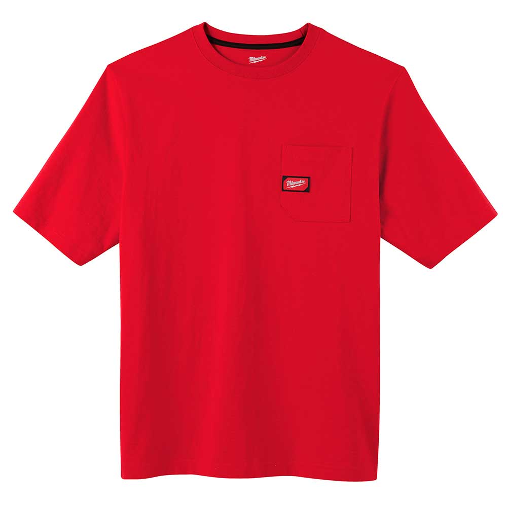 Milwaukee 601R-L Heavy Duty Pocket T-Shirt Short Sleeve Red - Large ...