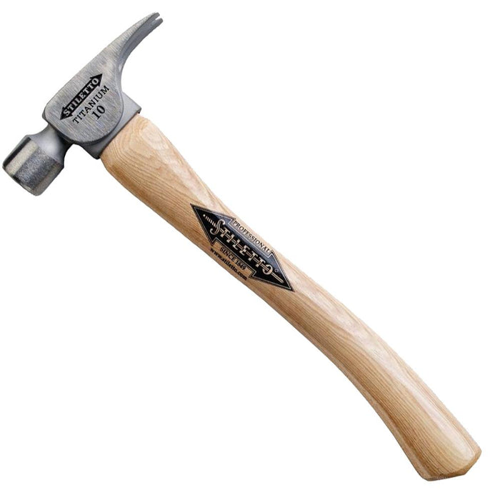 Stiletto FH10C 14.5-Inch 10-Oz Titanium Smooth Curved Hickory Handle Hammer