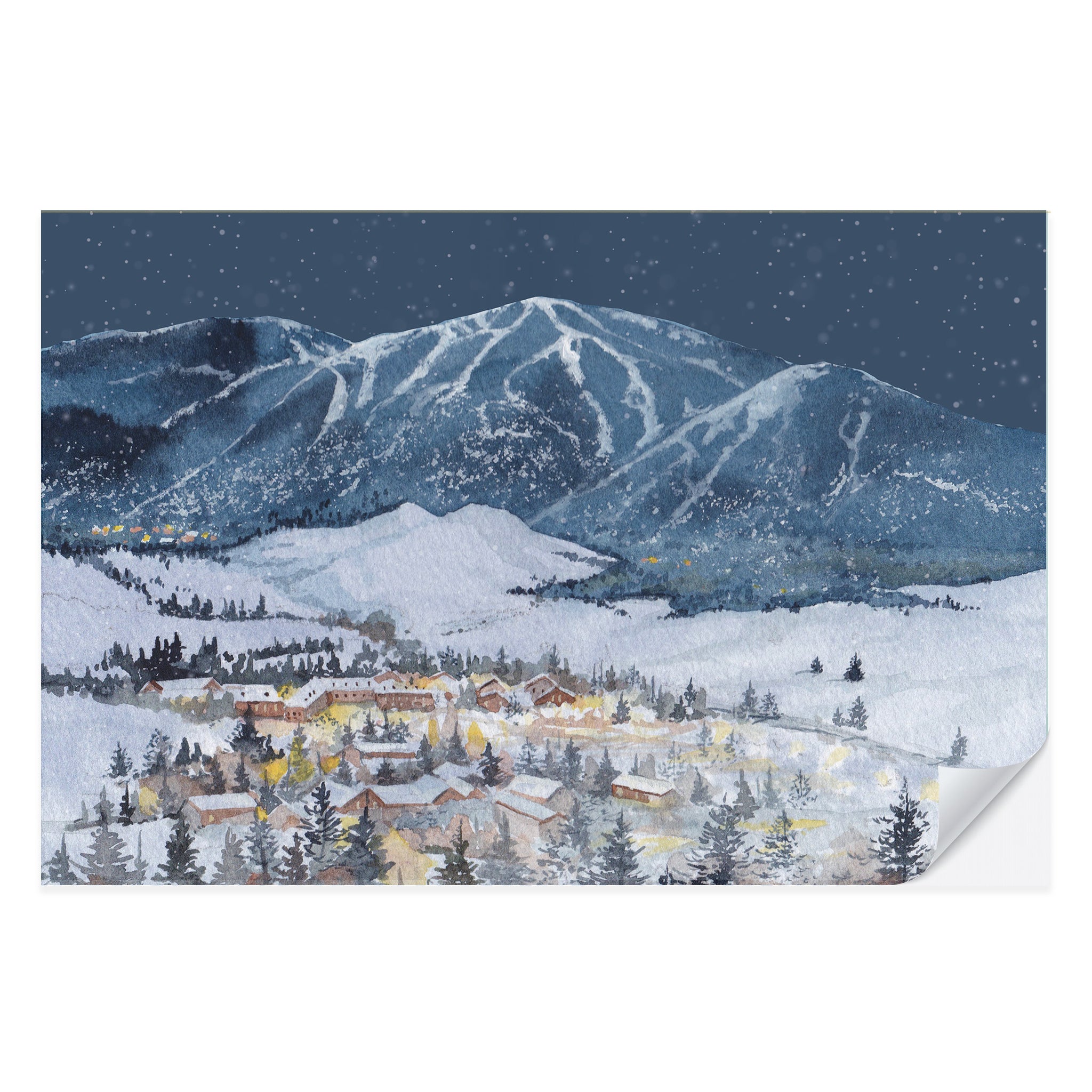 adverteren Communistisch Vaag Ski Resort Winter Holiday Placemat Pad – Cami Monet