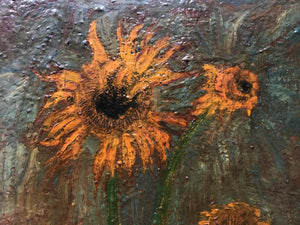Sunflowers Oil Painting by Barbara Dodge