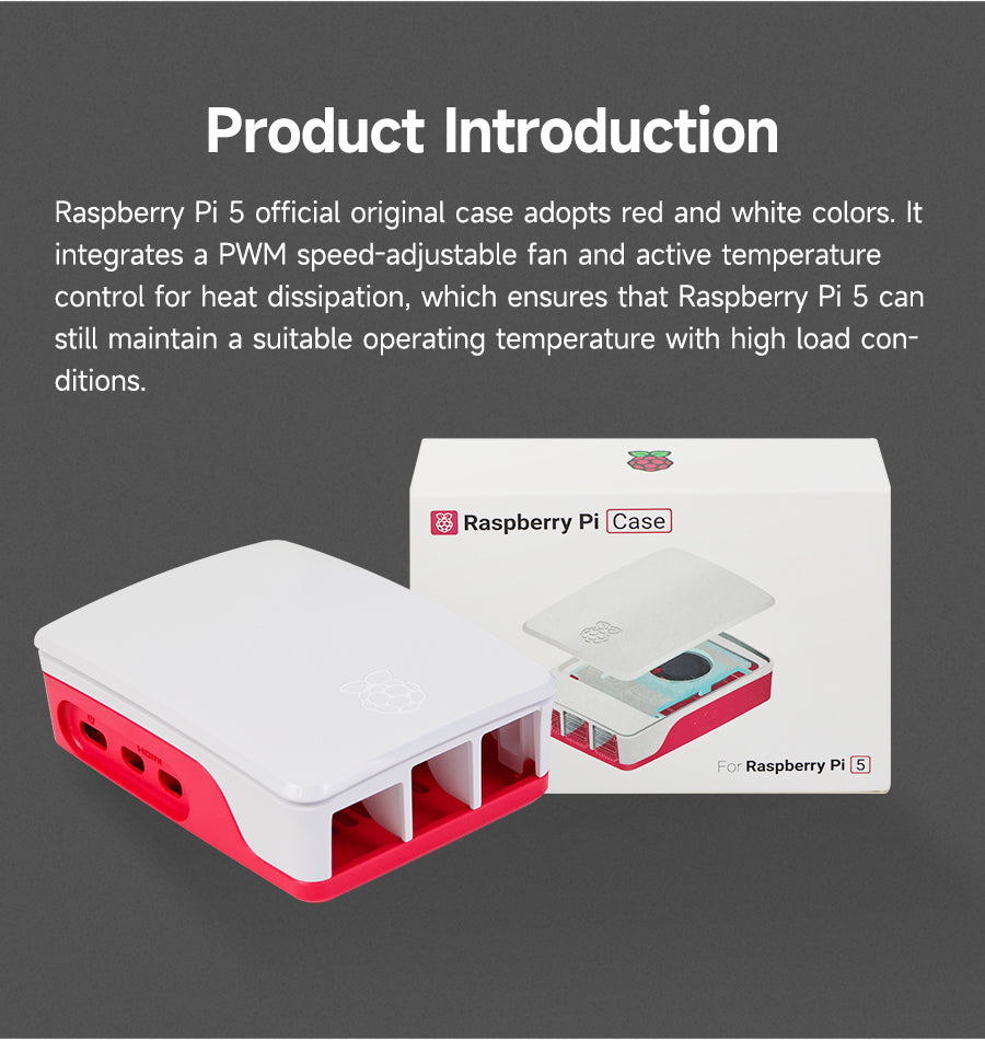  Raspberry Pi 5 Case with Active Cooler, ABS Case for Raspberry  Pi 5 4GB/5GB (5BC) : Electronics