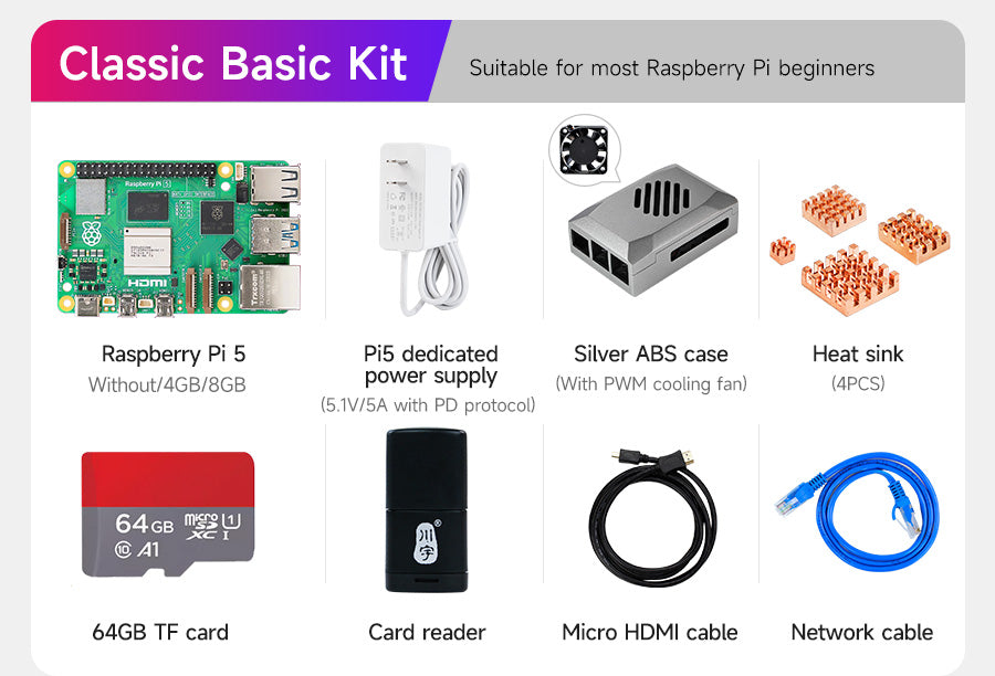 Raspberry Pi 5 Starter Kit 4GB, 8GB - The essential for Raspberry Pi 5