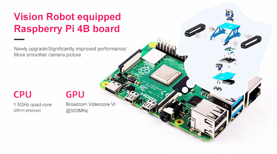 Yahboom Raspberry Pi Tank Car with 2DOF Camera PTZ Python Programming