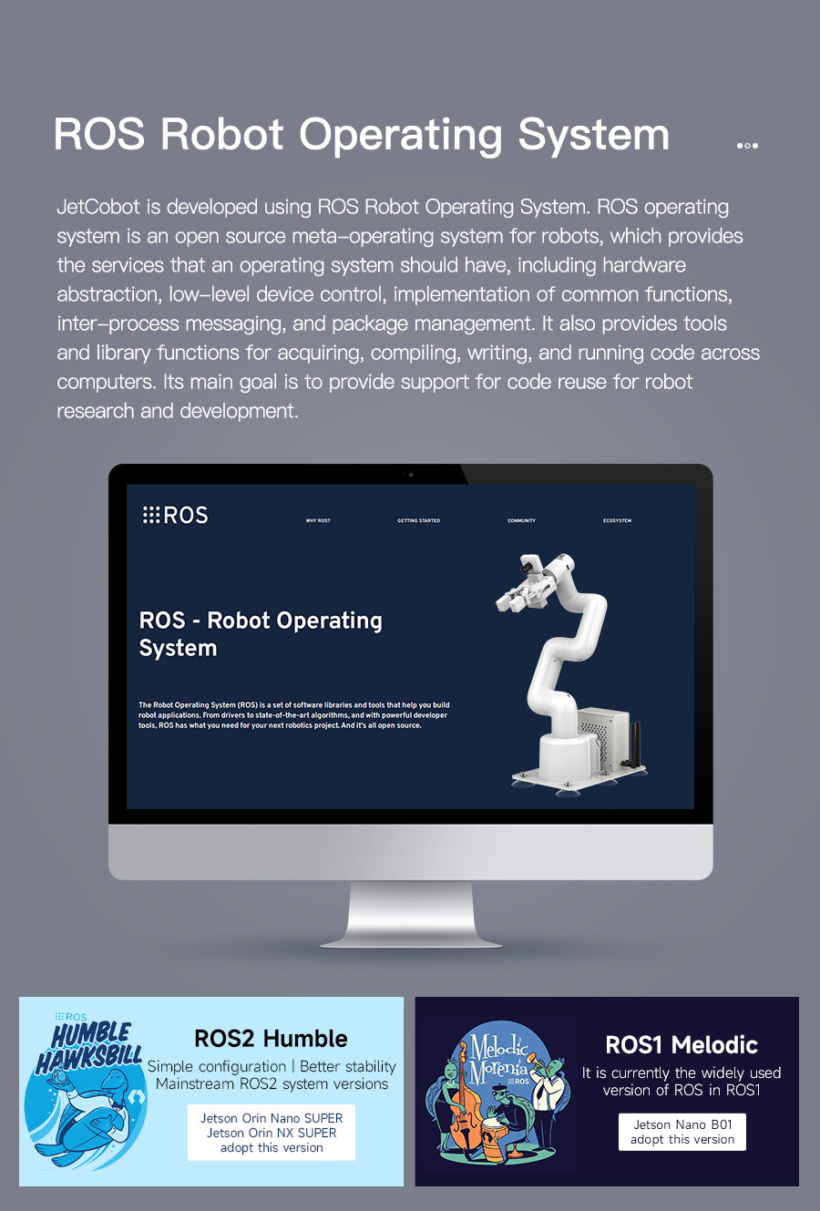 JetCobot robot arm uses ROS system and is suitable for general robot operations