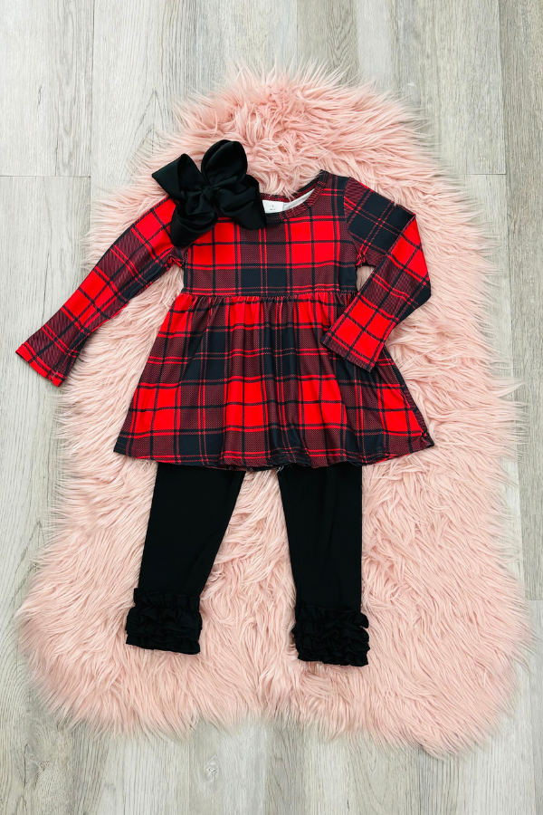 Buffalo plaid Pant Set!