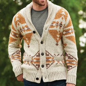 Printed Cardigan Sweater - Focus VIP - Cardigan Sweaters For Men