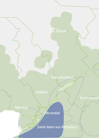 Vallée du Richelieu près du fleuve Saint-Laurent