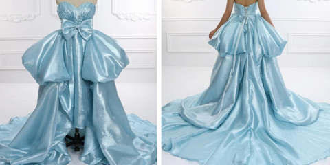 Charming Sweetheart Long Ball Gown Sleeveless Maxi High Low Prom Dress YW231142