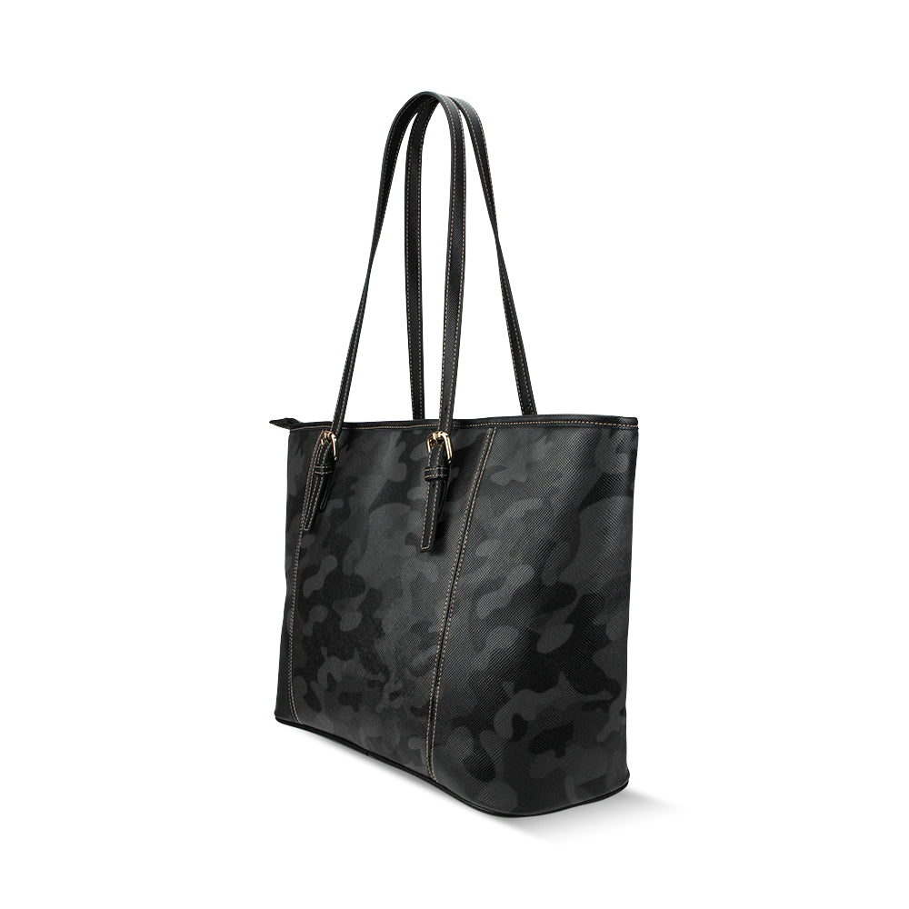 NOC TOTE X Leather Tote Bag/Large (Model 1640) – NOCTURNAL ABSTRACT 222