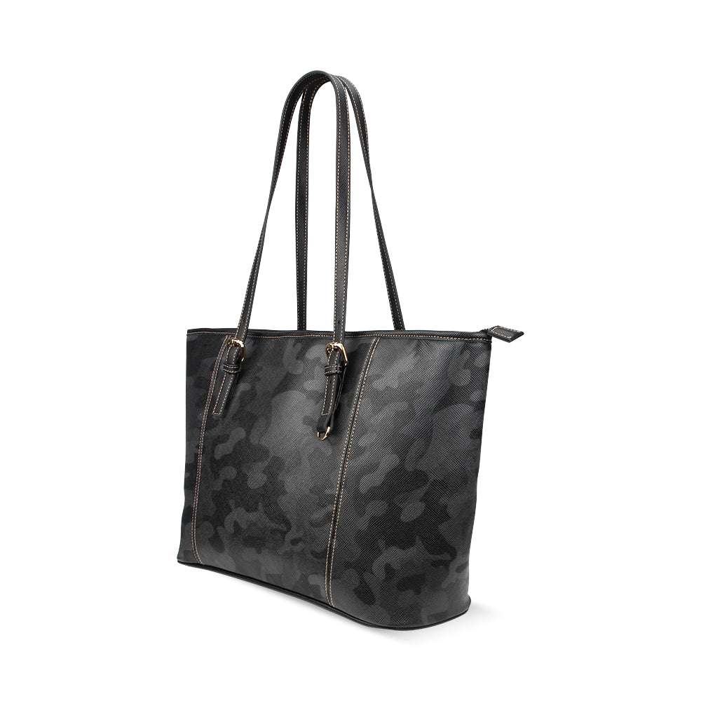 NOC TOTE X Leather Tote Bag/Large (Model 1640) – NOCTURNAL ABSTRACT 222