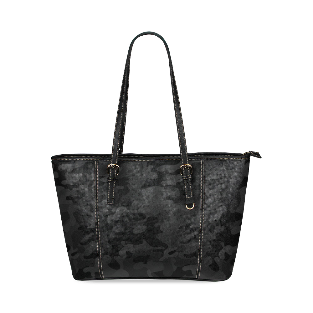 NOC TOTE X Leather Tote Bag/Large (Model 1640) – NOCTURNAL ABSTRACT 222