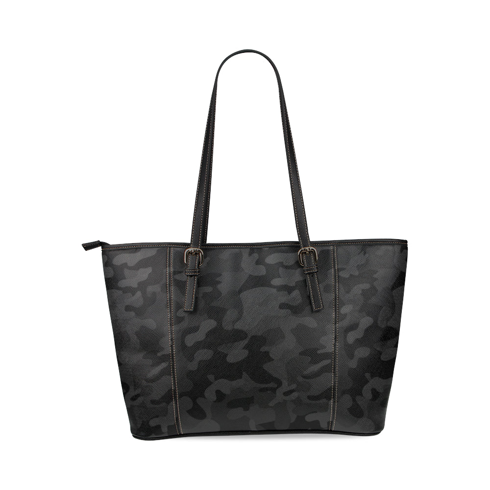 NOC TOTE X Leather Tote Bag/Large (Model 1640) – NOCTURNAL ABSTRACT 222