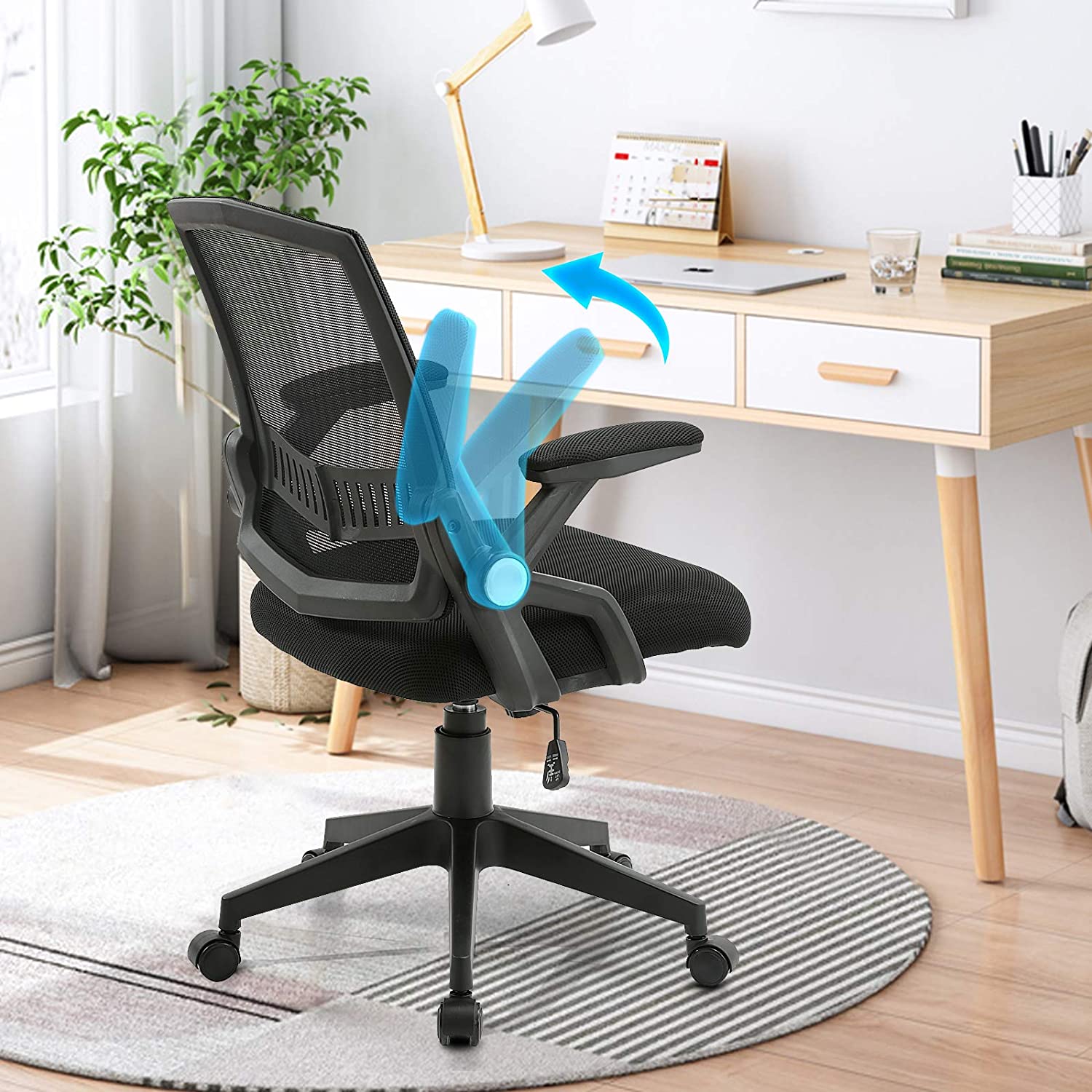 anacci office chairs midback computer desk chairs with ergonomic back  swivel task chairs with thick cushion upgraded huge cushion foam