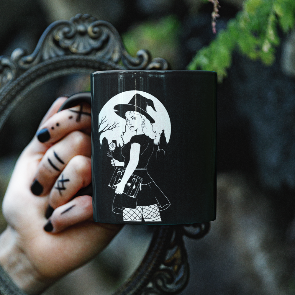 Girl in the Graveyard | Black Mug