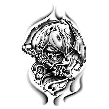 Drawing a Grim Reaper  Tribal Tattoo Design Style  YouTube