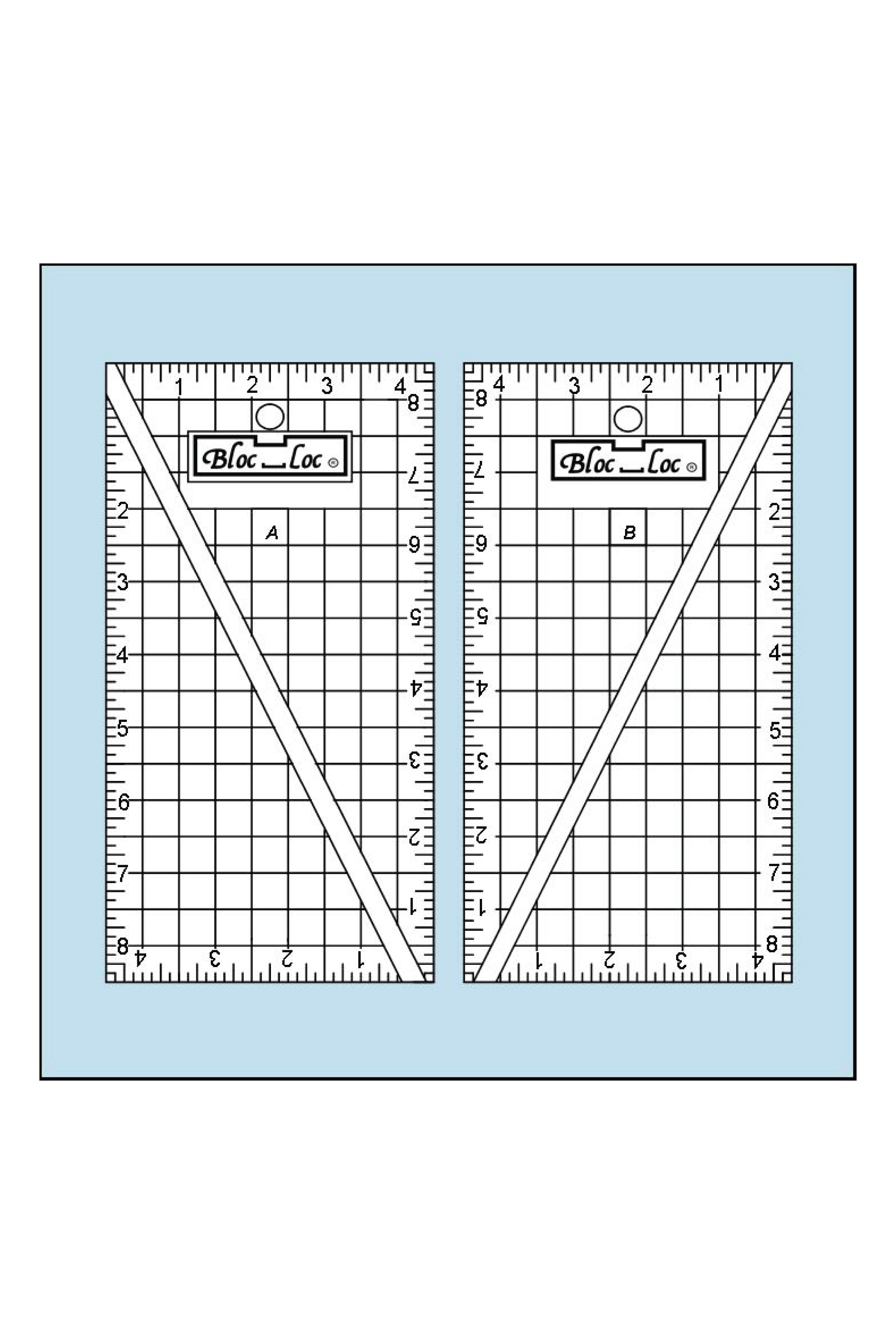 Bloc Loc Half Rectangle Triangle HRT Mini Ruler Set 2:1 Ratio 2.5 X 4.5 