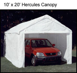 King Canopy A-Frame Hercules Canopy - 10' x 20' x 9'9"- 8 Legs - 180g/m2 Fitted Cover w/ Drawstring - Enclosed - White