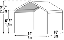 Shelterlogic MaxAP Compact Canopy- 4 Legs 10 x 10 ft. White