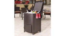 Suncast Resin Wicker Cooler With Cabinet