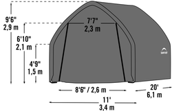 ShelterLogic Garage-in-a-Box Crossover/Small Truck 11 x 20 x 9