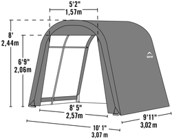 Shelterlogic Shed-in-a-Box RoundTop 10' x 10' x 8' - Gray