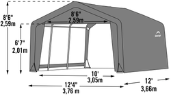 Shelterlogic Shed-in-a-Box 12 x 12 x 8 ft. - Gray