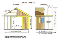 Best Barns Easton 12' Wood Storage Shed Kit