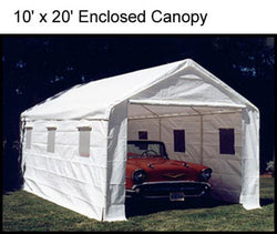 King Canopy A-Frame Universal Canopy - 10' x 20' x 9'9" - 8 Legs - Fitted Cover w/ Drawstring - Sidewall Kit w/ Windows - White
