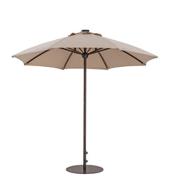Jewett Cameron Sorara® USA 9' Automatic Market Umbrella with Sunbrella® Fabric and Lights - Antique Beige