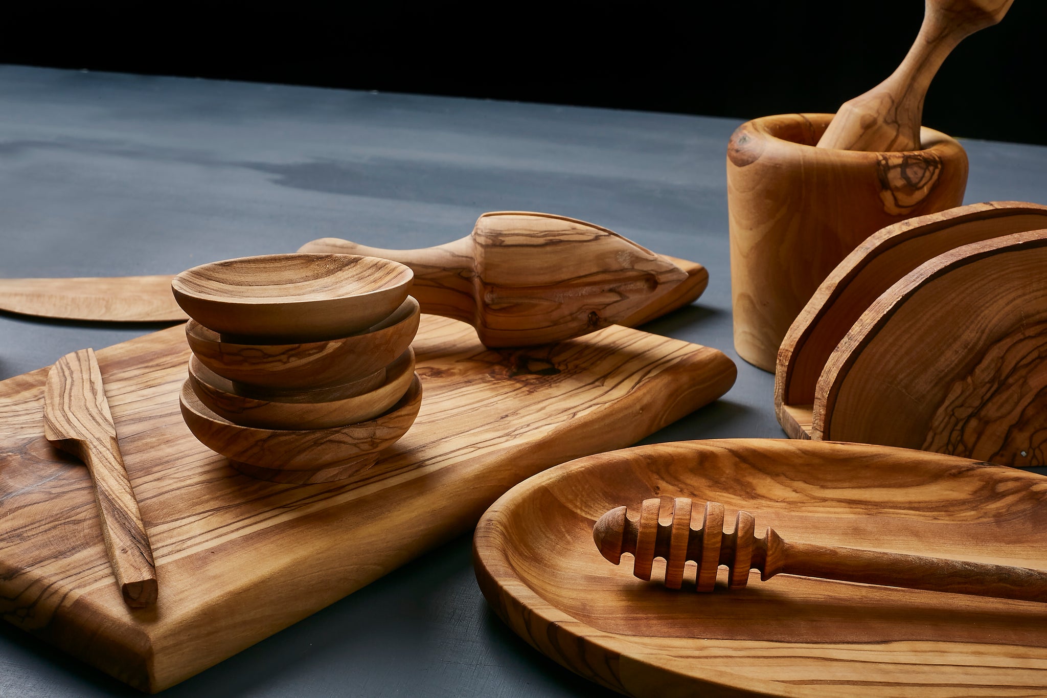 Round Olive Wood Utensil Holder W Utensils, Olive Wood Utensil Holder, Utensil  Holder, Olive Wood Utensils, Cooking Utensils, Olive Wood 