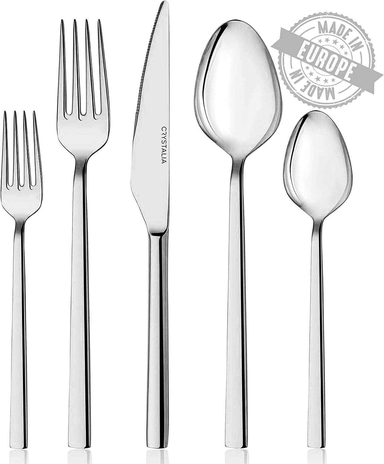 Homikit 36-Piece Silverware Flatware Set with Serving Utensils, Stainless  Steel Square Cutlery Set for 6, Eating Utensils Includes Fork Spoon Knife,  Dishwasher …