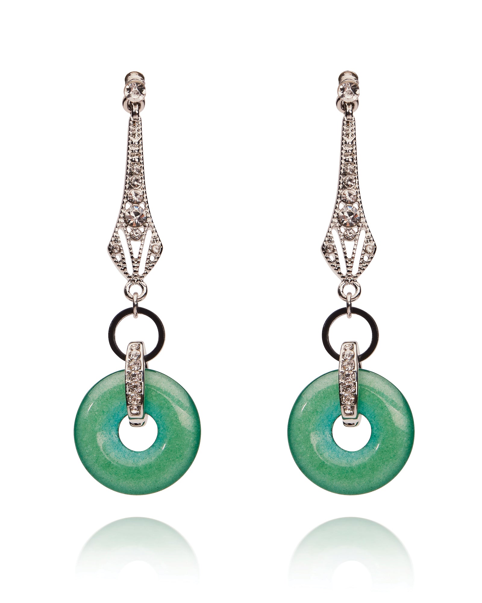 geometric earrings green