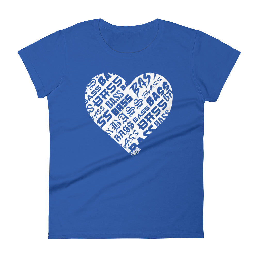 Washington Nationals Heart Bat Tee Shirt Women's XS / Navy Blue