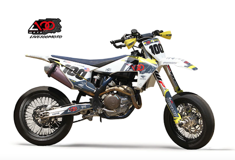 rent supermoto in los angeles CA : Husqvarna FS 450 White - Supermoto Rental 450cc