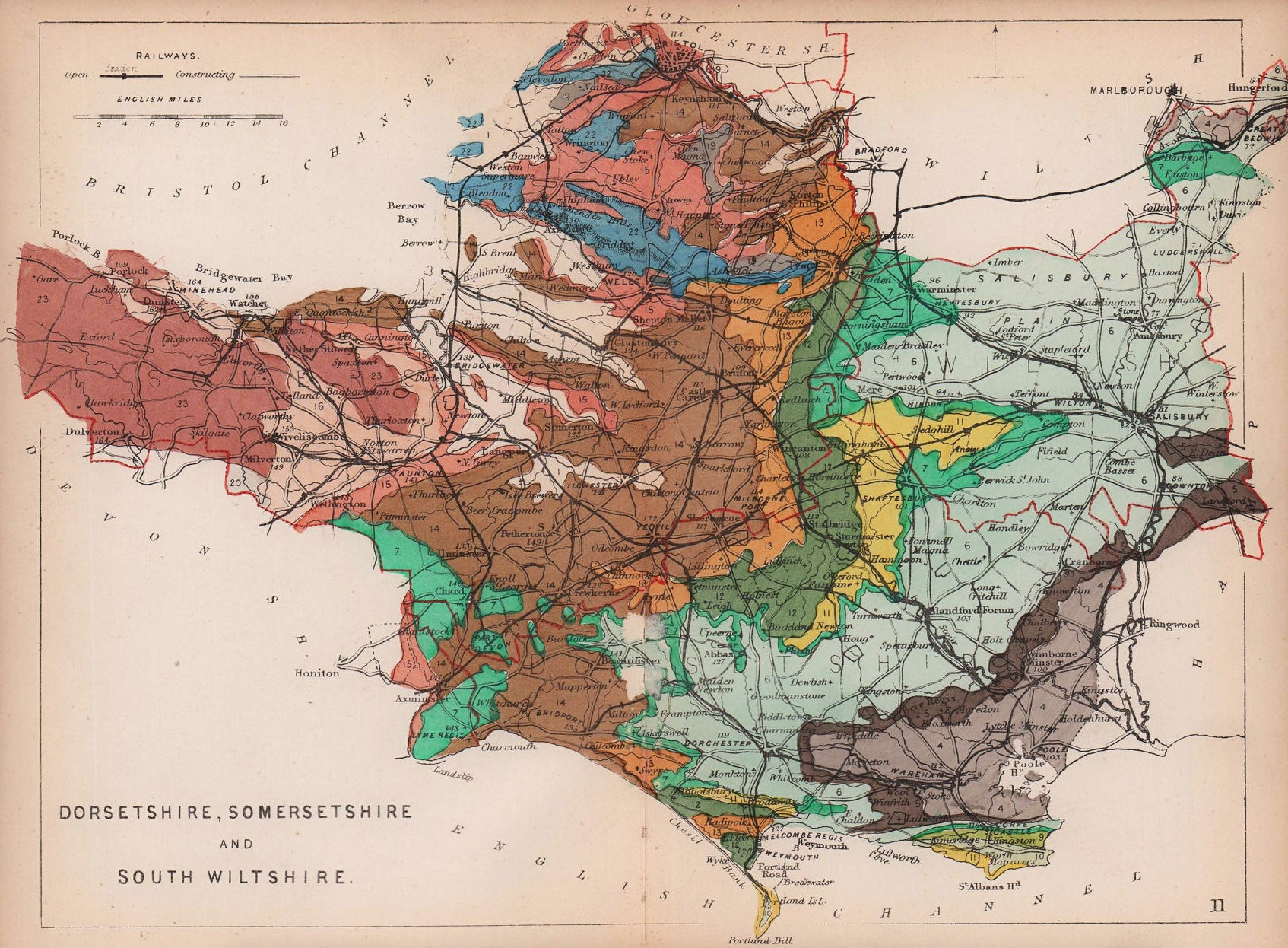 geology map west country reynolds 1864