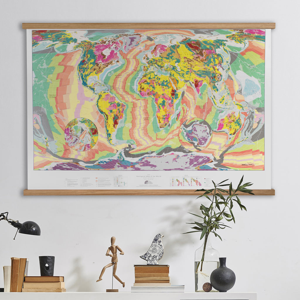 world geological wall map